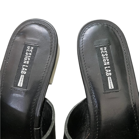 DESIGN LAB LORD & TAYLOR Punk Studded Rivet Leather Slip On Sandal size 9 Black - Picture 6 of 12